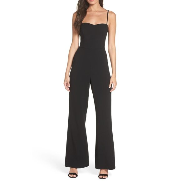 French Connection Sweetheart Flared Leg Jumpsuit 2 - Picture 1 of 16